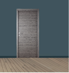 PORTE EQUILIBRE BATTANTE GRIS FONCE 73 HUISSERIE -REVERSIBLE-SERRURE MAGNETIQUE