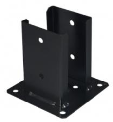 PIED DE POTEAU POUR BOIS RAINURE 9X9 HT 150 NOIR