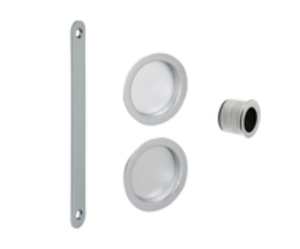 KIT CUVETTE+TIRE-DOIGT+GACHE MORTAISE CHROME SATINE POUR PORTE GALANDAGE